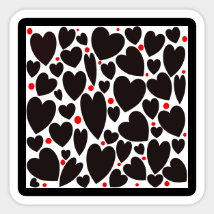 Black hearts Sticker